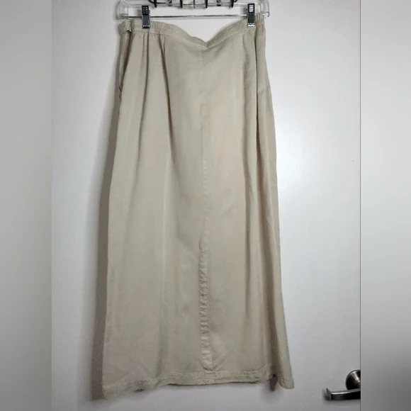 Linden Hill (Size M) Khaki 100% Lyocell Drawstring Slip Pockets Midi/Maxi Skirt - Picture 10 of 12